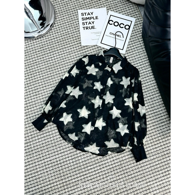 Áo sơ mi voan tơ hoa