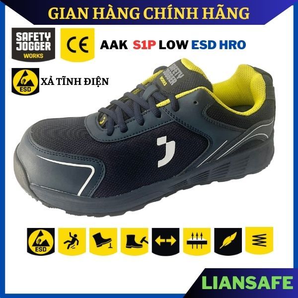 Giày bảo hộ Jogger Aak S1P ESD siêu nhẹ - Giày bảo hộ lao động nam thời trang chống đinh đi công trình - Safety shoes