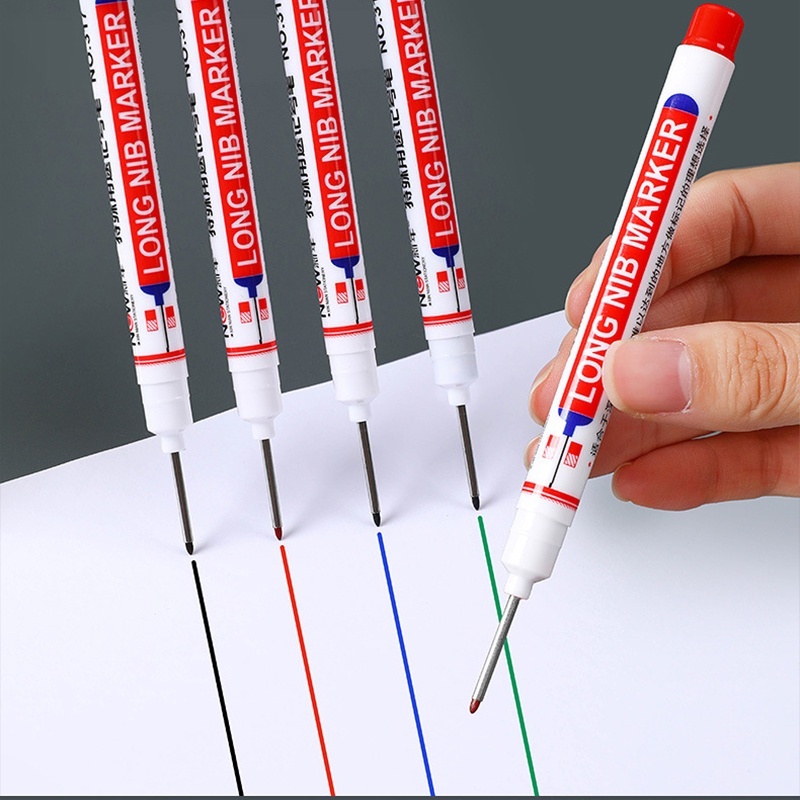 Set 10 Bút Đánh Dấu Ngòi Dài 20mm - Bút Lấy Dấu Lỗ Sâu Đa Năng Khô Nhanh, Kháng Nước Tốt