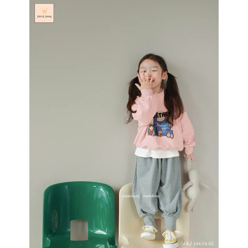 Bộ nỉ  da cá style Hàn Quốc cho bé
