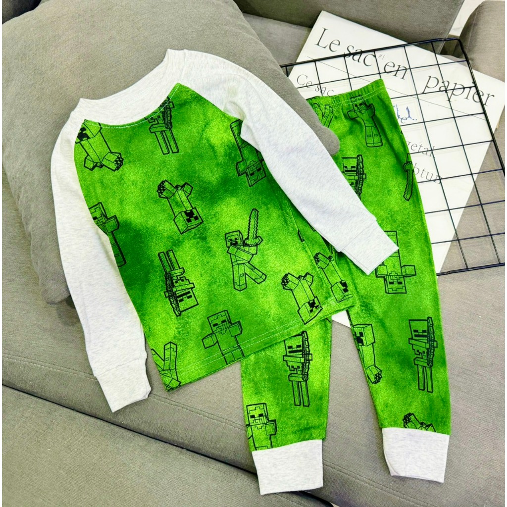 Bộ tay dài quần dài Thun borip bé trai siêu yêu size nhí 10-22kg