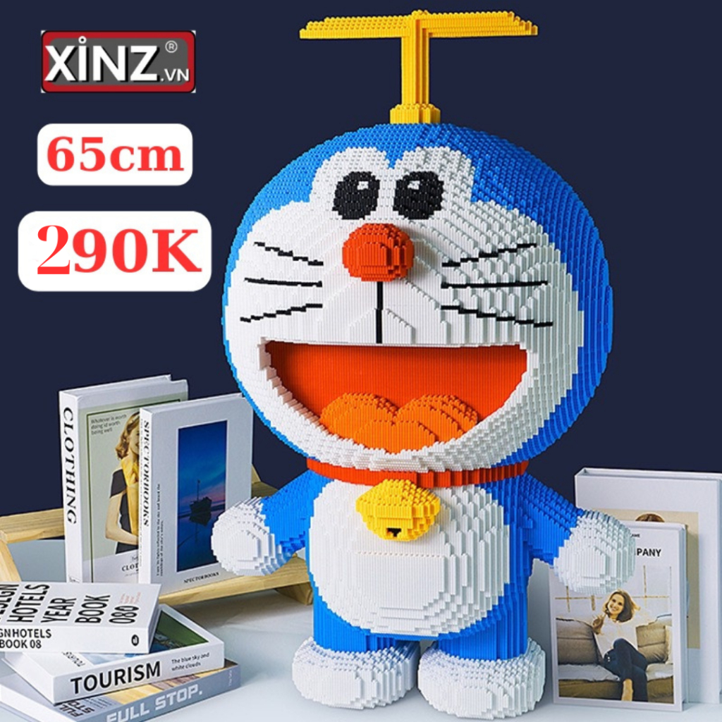 Đồ Chơi Mô Hình Lắp Ráp Doremon 1M, đồ chơi thông minh cho bé, xếp hình nhân vật gấu dễ thương