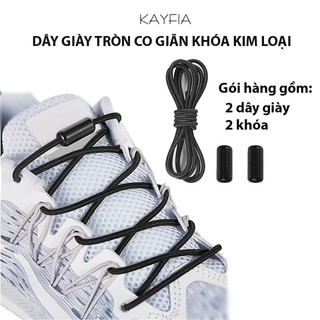 Dây Giày Tròn 0.3cm KAYFIA không buộc cho giày thể thao người lớn và trẻ em (2 dây + 2 khóa)