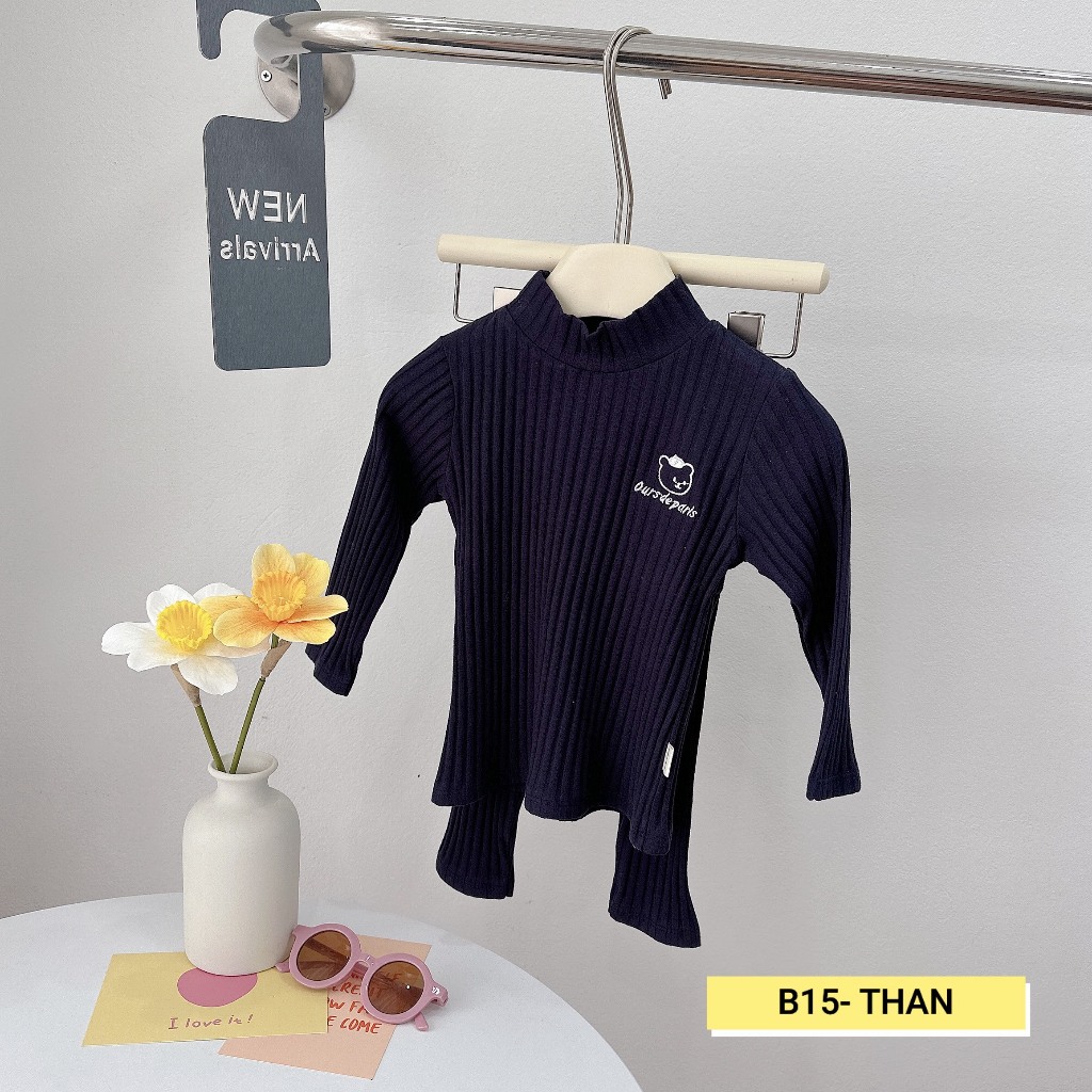 BỘ DÀI TAY THÊU GẤU CHO BÉ TRAI - B15