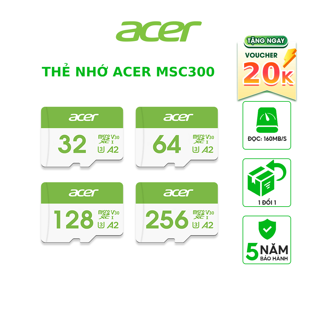 Thẻ Nhớ Acer MSC300 Quay Video 4K Chính Hãng