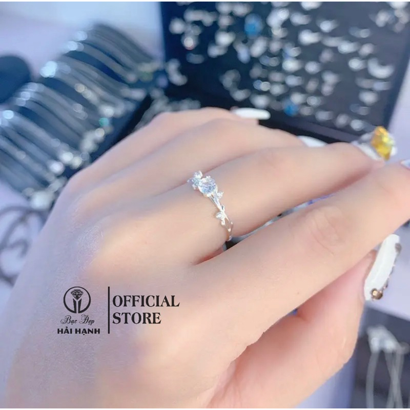 nhẫn bạc ta thiết kế lá leo bạc ta HHJ