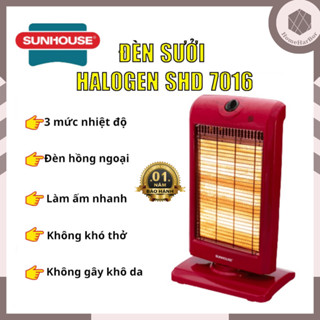 Đèn Sưởi Sunhouse 3 Bóng Halogen SHD7016 - Máy Sưởi Sunhouse SHD7016 - Tốc Độ Làm Ấm Nhanh - Nhiệt Đều - BH 1 Năm