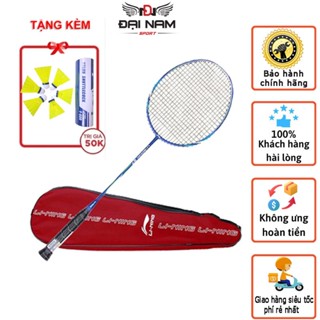 Vợt Cầu Lông Lining Khung Carbon Căng Cước Sẵn (Căng 8kg) +  Kèm Ống Cầu Nhựa Và Bao Đựng Vợt