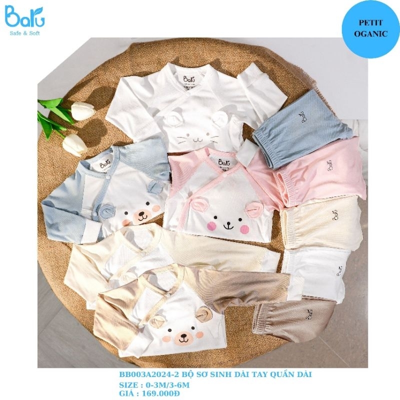 Baru baby - Bộ sơ sinh dài tay chất vải petit dành cho bé yêu.