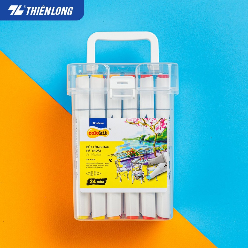 Bút dạ màu  24 Màu - bút marker Thiên Long Colokit ART MARKER AM-C001