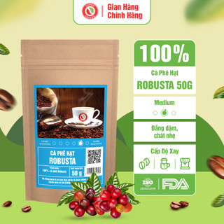 Cà phê nguyên chất Robusta Đăk Lăk - cà phê hạt rang mộc Copen Coffee - Đắng đậm, - Gói 50G