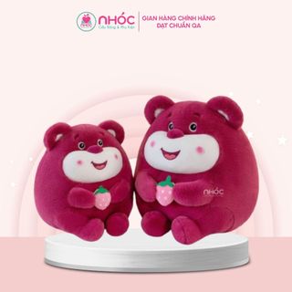 Thú bông Gấu dâu ú tròn lông xù bông cao cấp - NHÓC