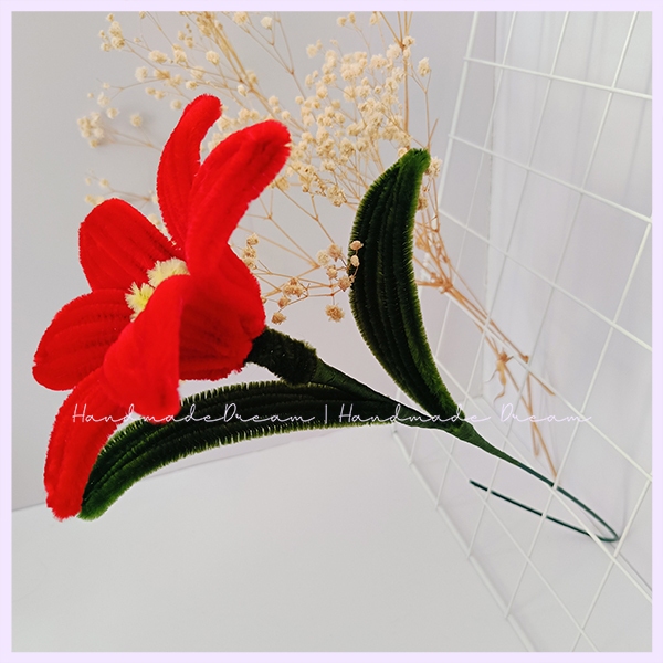 Cành hoa Ly Handmade | Hoa kẽm nhung decor trang trí nhà cửa