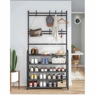 Kệ để giày dép, kệ giày dép 4 - 5 tầng inox có móc treo chắc chắn - hàng nhập khẩu nội địa cao cấp