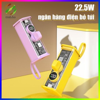 Pin Sạc Dự Phòng PD10w Trong Suốt Dung Lượng Lớn Bỏ Túi siêu gọn cho điện thoại I-Phone / Type-C