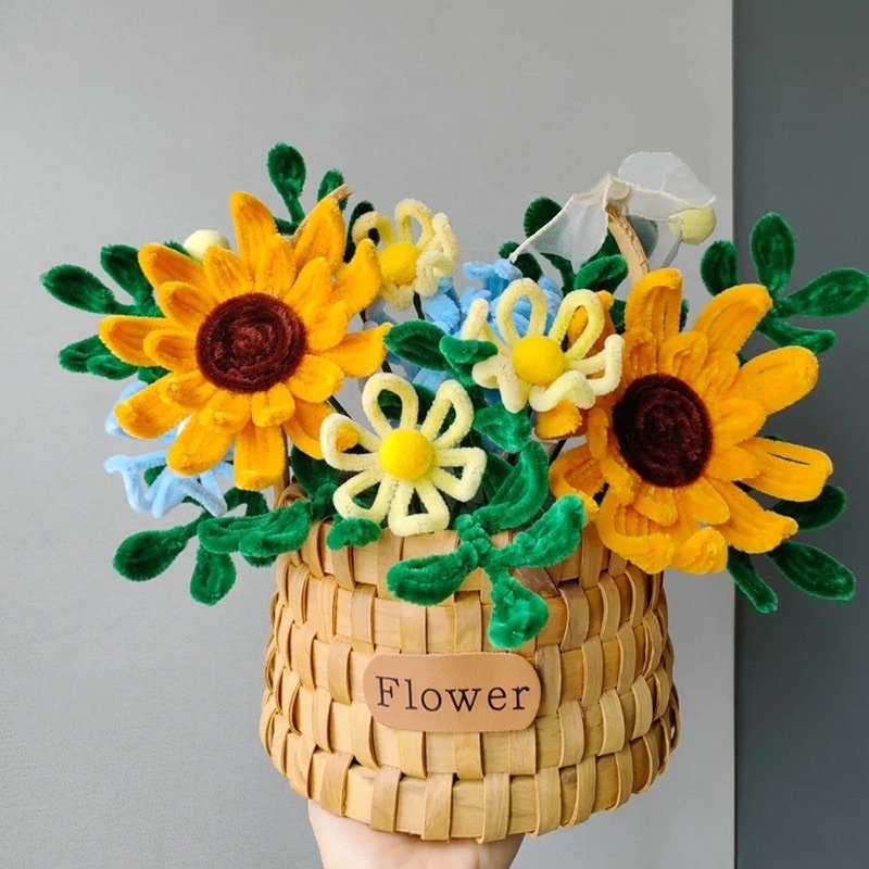 Set 100 dây kẽm nhung màu pastel handmade,Dây kẽm lông nhiều màu làm hoa tulip, quà tặng 20/10 - Loại 1