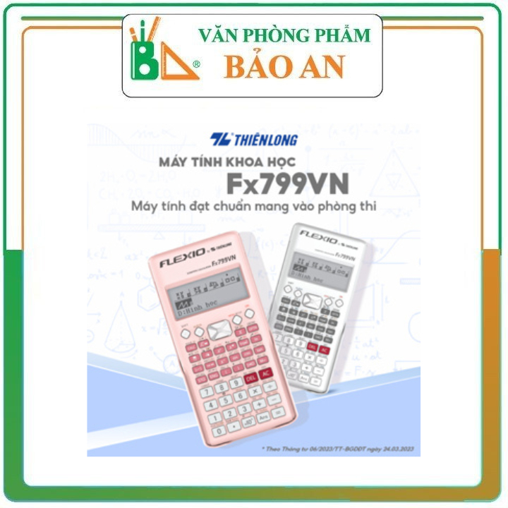 Máy tính khoa học cầm tay Thiên Long Flexio Fx799VN - đạt chuẩn mang vào phòng thi