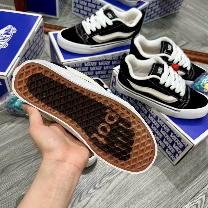 Giày Vans Potato, giầy sneaker Vans Vault Knu Skool VR3 x Imran Potato Black White Unisex nam nữ 2023
