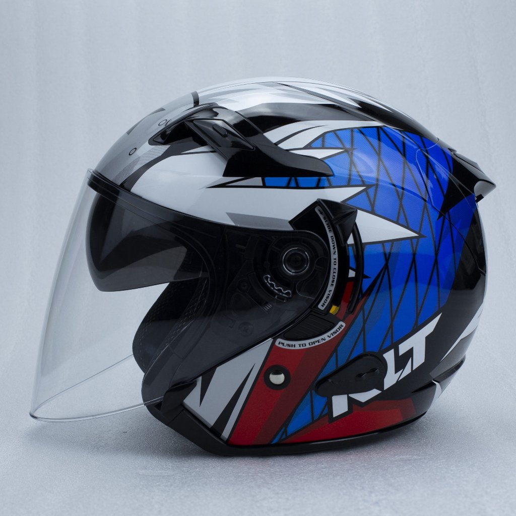 Mũ bảo hiểm 3/4 2 kính KLT HYPER V15 Xanh dương - KLT VENOM A36 V15 X.Dương