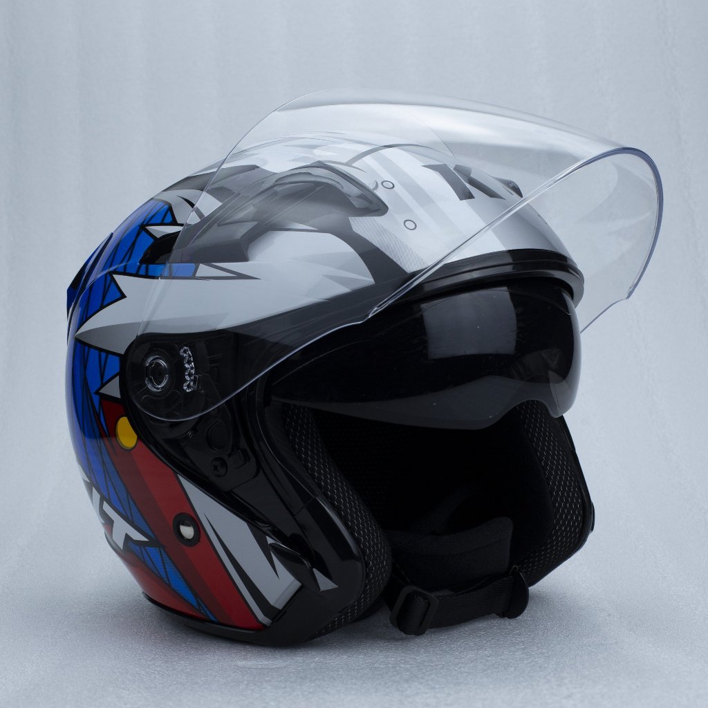 Mũ bảo hiểm 3/4 2 kính KLT HYPER V15 Xanh dương - KLT VENOM A36 V15 X.Dương