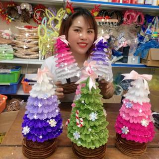  Khách tự gắn  Set đồ làm cây thông noel kẽm nhung kèm đèn led mini 1m 