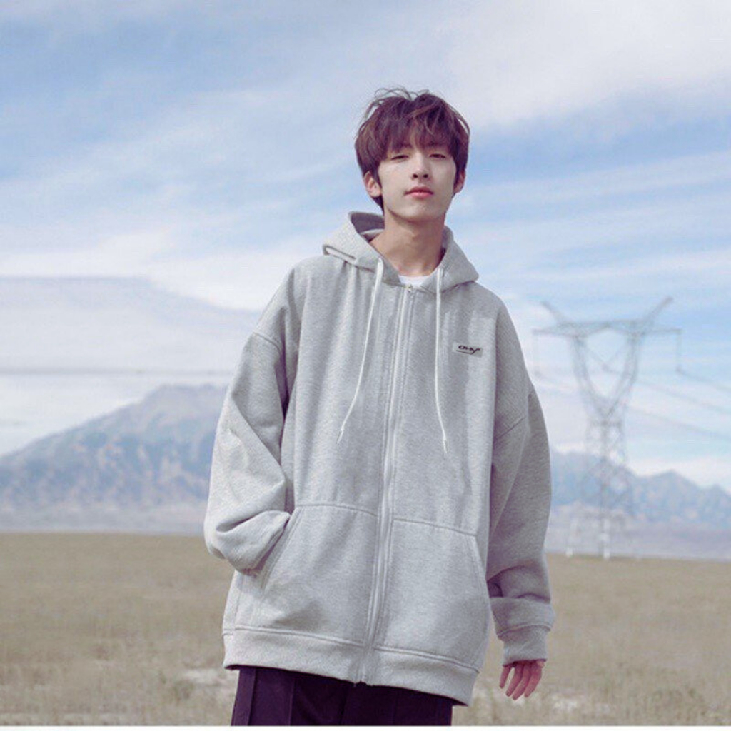 Áo khoác hoodie zip chất nỉ bông form rộng có khóa kéo phù hợp cho cả nam và nữ