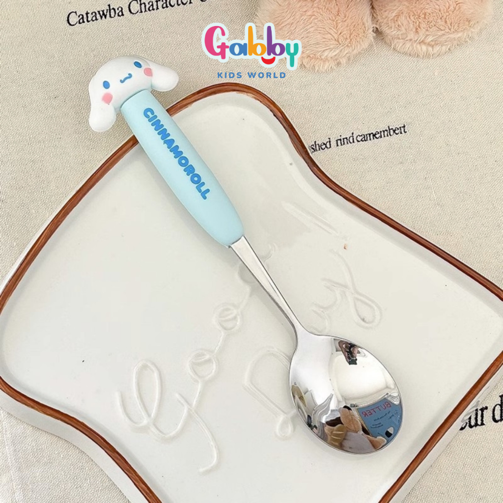 Muỗng Nĩa Inox Cán Silicon 3D Hoạt Hình Đáng Yêu