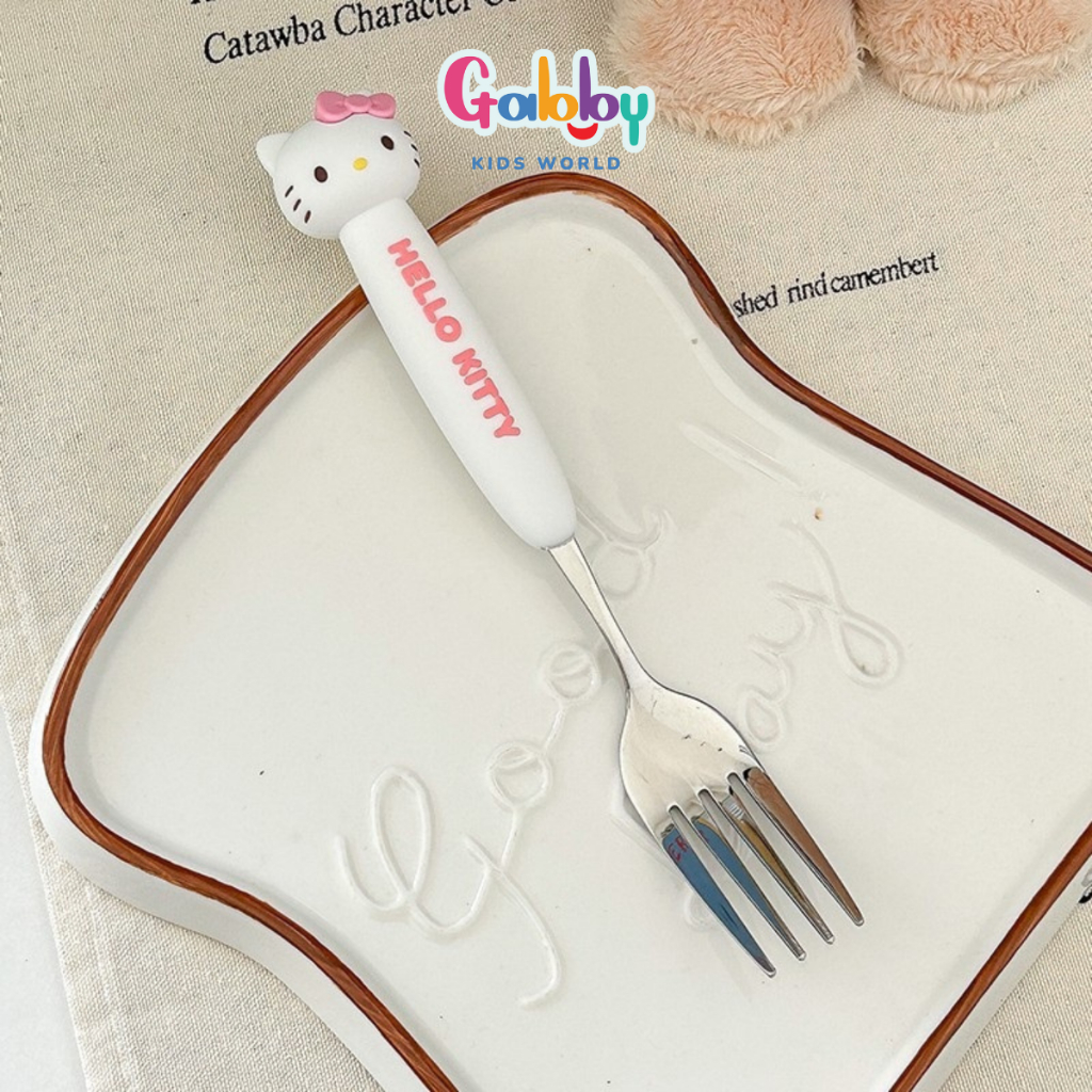 Muỗng Nĩa Inox Cán Silicon 3D Hoạt Hình Đáng Yêu