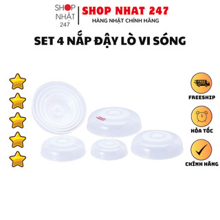 [Hỏa Tốc HN] Bộ 4 nắp đậy dùng cho lò vi sóng Sanko Plastic nhiều kích thước phù hợp với mọi loại đĩa Nhật Bản