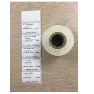 Nhãn Dán Nhiệt Dạng cuộn 50mm x 30mm. In Tem Phụ, In Tem Trà Sữa (Sử Dụng Nhiệt Hoặc Mực In Chuyên Dụng)