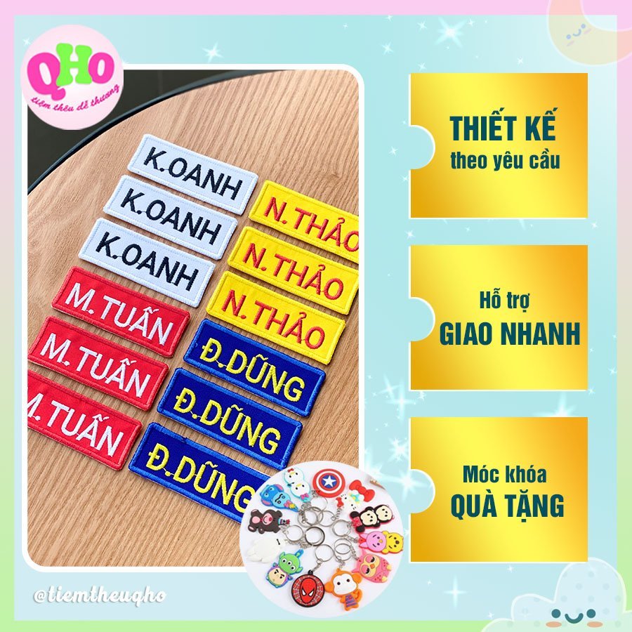 Bảng Tên Thêu Trên Võ Phục Dành cho Các Bộ Môn Teakwondo, Karate, Vovinam, Võ Cổ Truyền, Thêu Theo Yêu Cầu