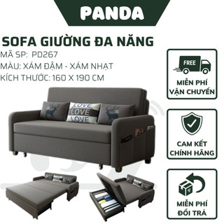 Giường sofa gấp gọn thành ghế đa năng, ghế sô pha kiêm giường kt 1m60 x 1m90 cm