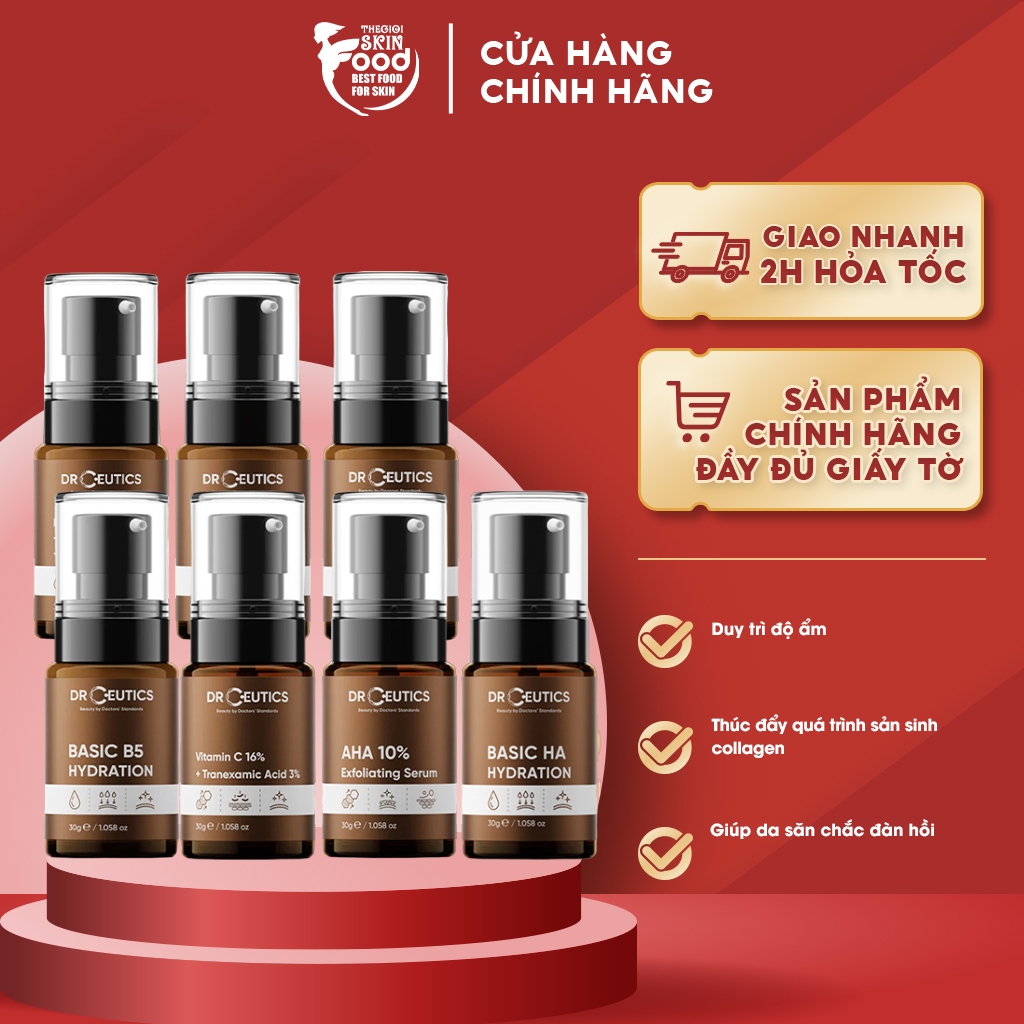 Serum Drceutics Vitamin C HA Hydration AHA BHA B5 Niacinamide Dưỡng Trắng Da Giảm Mụn Phục Hồi Da 30g Cấp Ẩm 