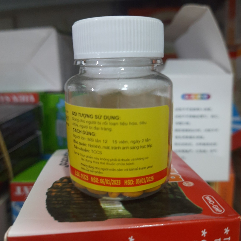 Viên bao đường lọ 100 viên Becbezine - Giảm triệu chứng rối loạn tiêu hoá, đau bụng, tiêu chảy - Chika