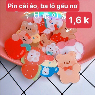 Pin cài áo, balo gấu nơ
