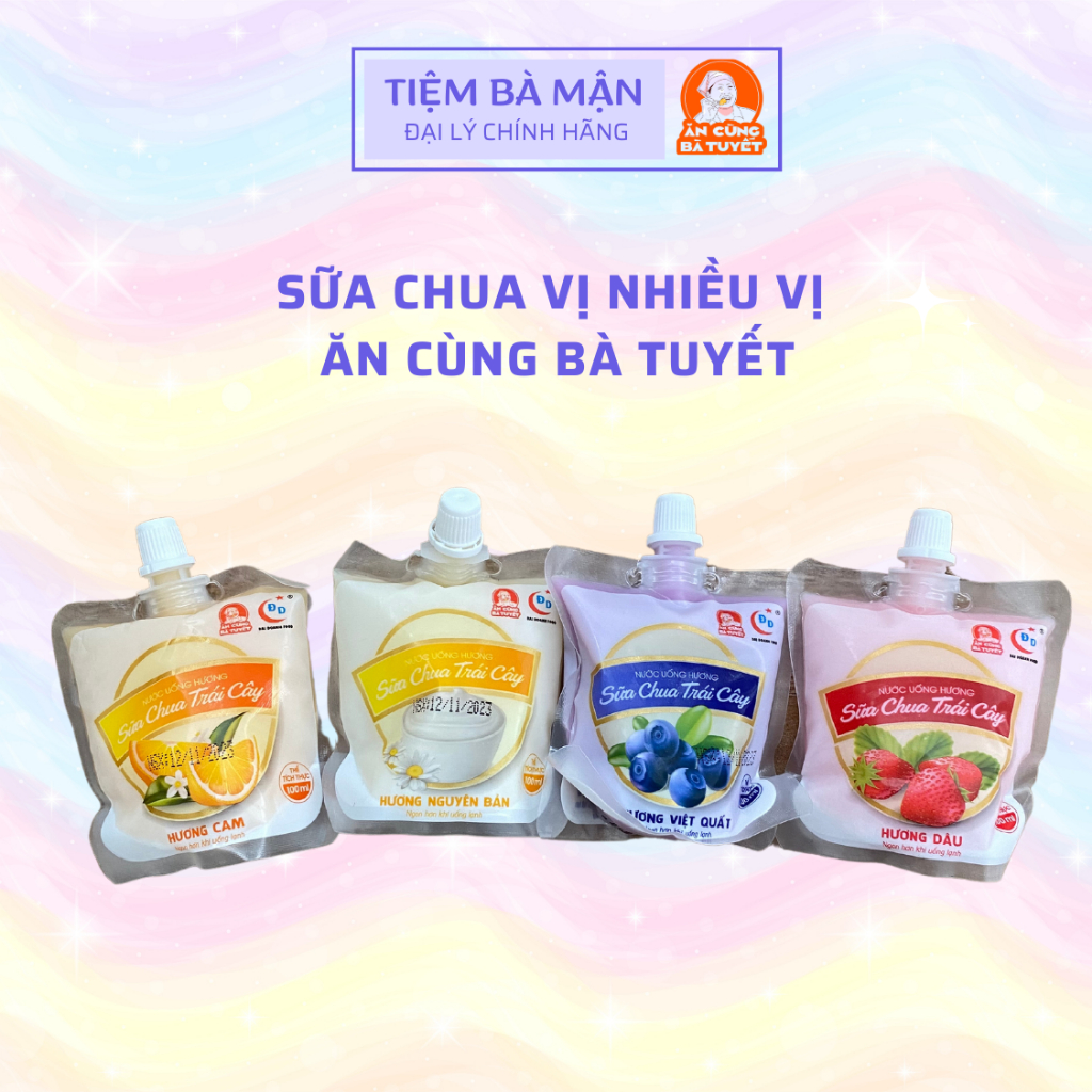 Sữa chua Bà Tuyết nhiều hương vị túi 100ml
