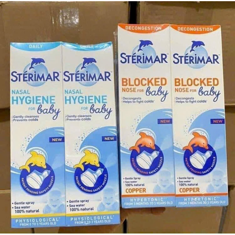 Xịt mũi cá heo Sterimar 100ml Pháp (cam, vàng)