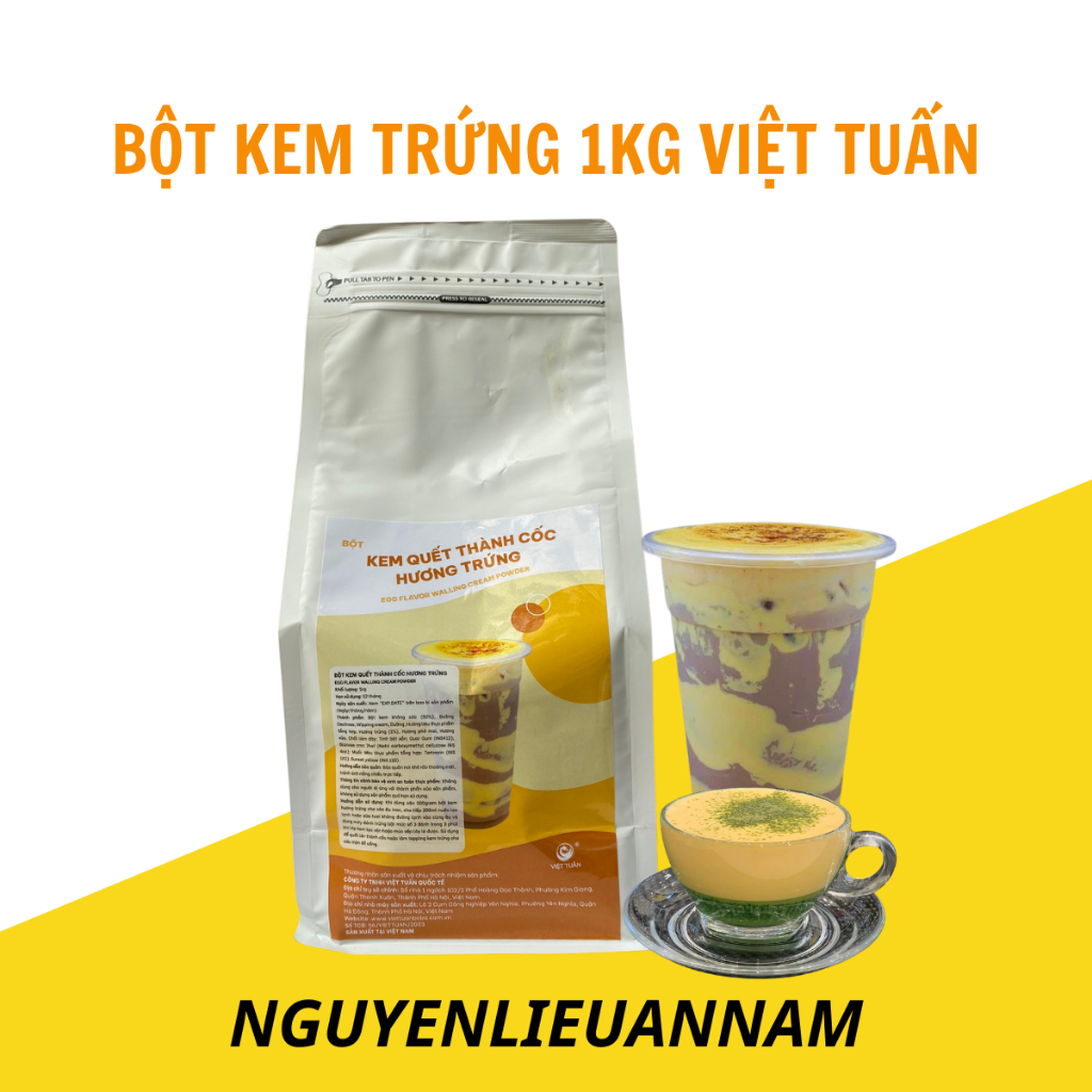[HOT] Bột kem trứng Việt Tuấn quết thành cốc, làm kem trứng thơm ngon, béo ngậy, giá cost hợp lý