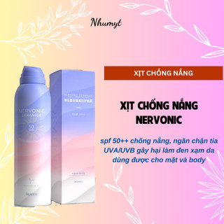 Xịt Chống Nắng Trắng Da Chống Tia UV NERVONIC 50SPF+ CHO DA DẦU không gây bí cho da