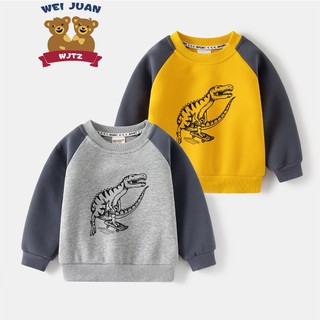 Áo nỉ lót nhung cho bé WELLKIDS áo nỉ dài tay họa tiết khủng long mẫu mới 2024