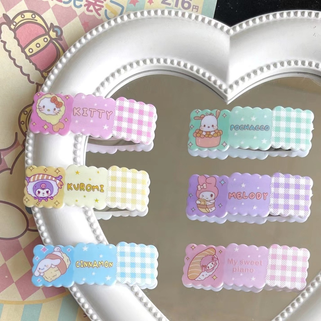 Kẹp tóc caro hoạt hình dễ thương cho bé gái