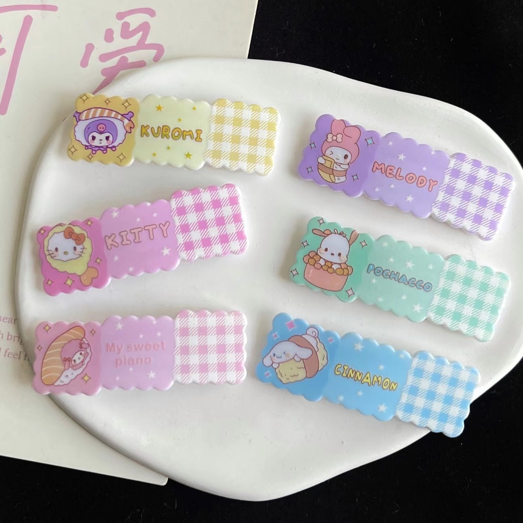 Kẹp tóc caro hoạt hình dễ thương cho bé gái