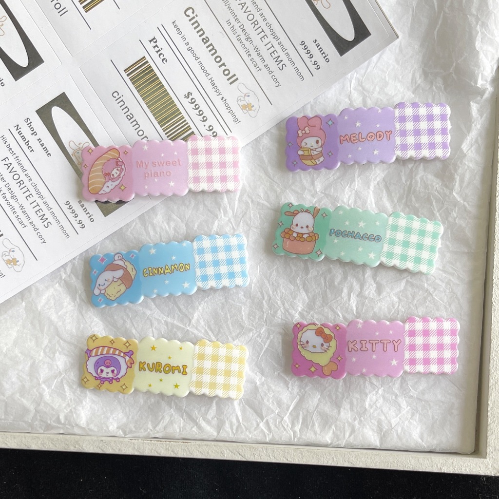 Kẹp tóc caro hoạt hình dễ thương cho bé gái