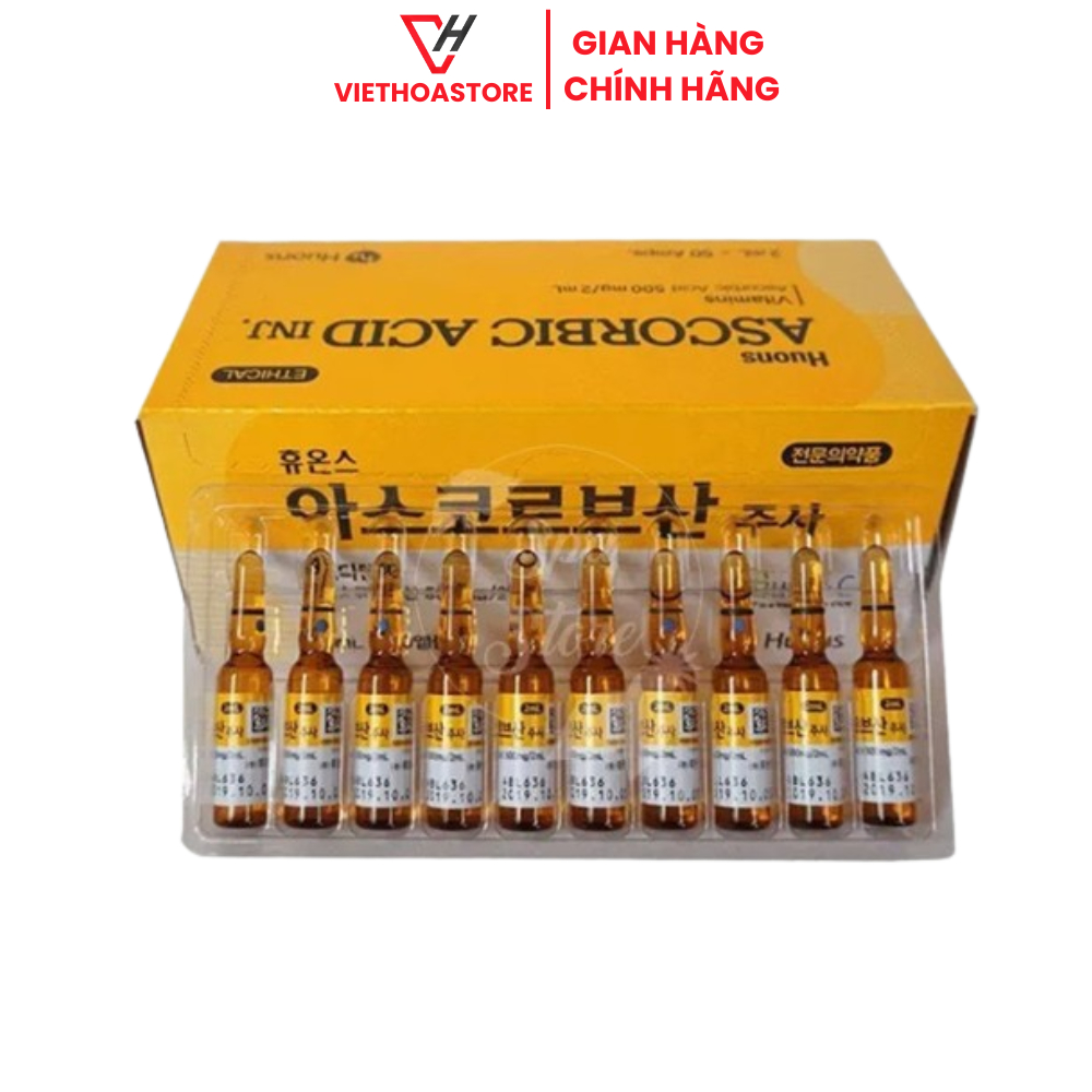 Vitamin C Hàn Quốc - Hộp 50 Ống 1 Vỉ 10 Ống Chính Hãng