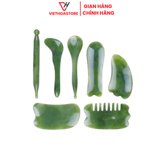 Ngọc cạo gió, bộ dụng cụ ấn huyệt cạo gió 7 món dùng trong gội đầu dưỡng sinh spa