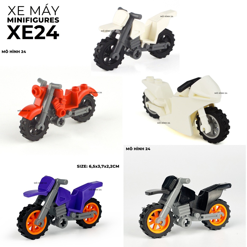 Mô hình đồ chơi xe máy minifigures minifigure xe24 cho nhân vật mini lắp ráp đồ chơi trí tuệ khối xây dựng SWAT quân sự