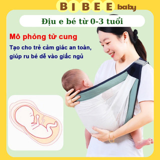 Địu em bé, địu vải lưới cho bé từ 0-3 tuổi gọn nhẹ thông thoáng, dễ dàng sử dụng - Bibeebaby