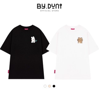 Áo thun cặp đôi BY.DUNI nam nữ form rộng Local Brand unisex, áo cặp quà tặng bạn thân vải cotton THỎ BẮN GẤU FULL BOX