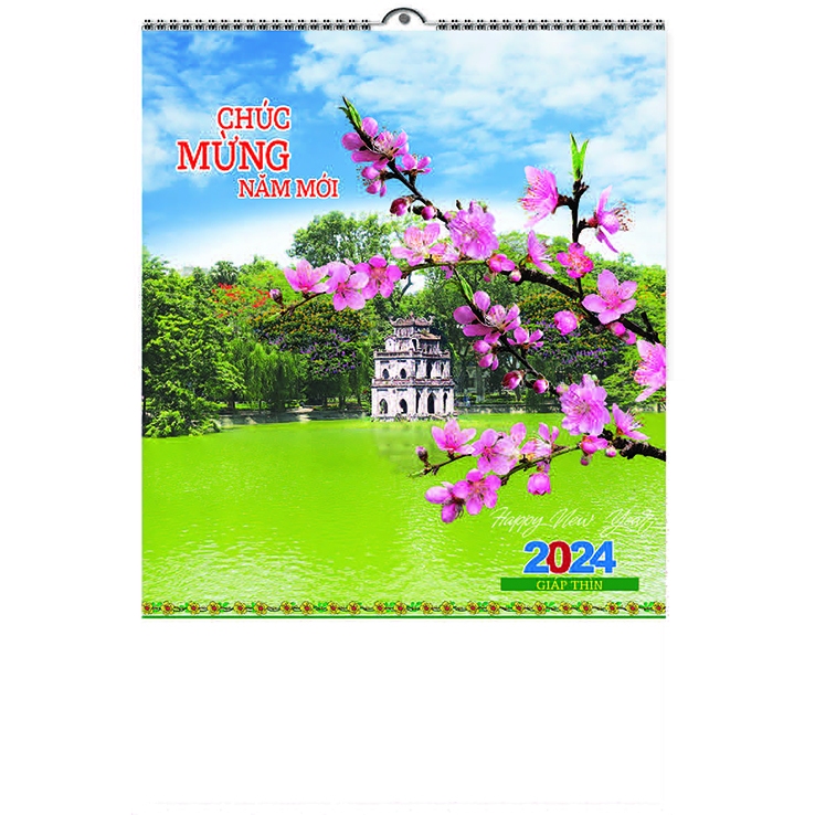 LỊCH TẾT 2024 - XUÂN GIÁP THÌN - LỊCH LÒ XO 7 TỜ AN KHÁNH