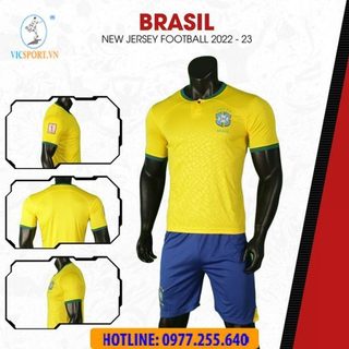 Quần Áo Bóng Đá Brazil, Áo Đá Banh Đội Tuyển Brazil Màu Vàng Mới Nhất Thun Lạnh Cao Cấp Thoáng Mát - Vicsport